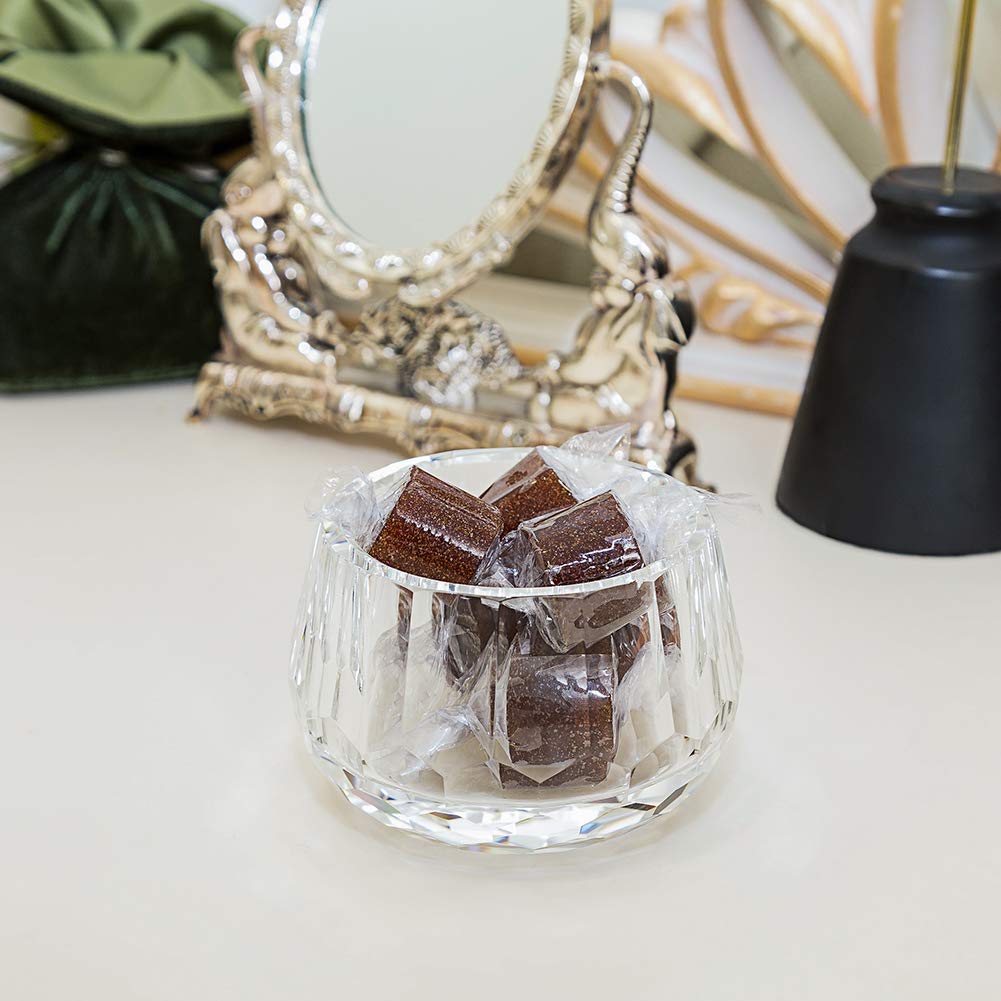 DONOUCLS Crystal Candy Dish Tiny Hand-Cut Small Decorative Bowl W3.5 x H2.4 for Home Decor, Centerpieces