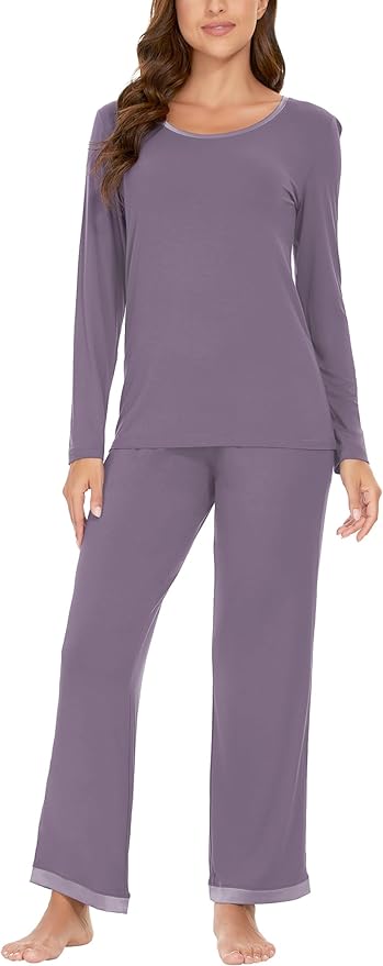 GYS Viscose from Bamboo Women's Pajama Sets Super Soft Long Sleeve Sleepwear Comfy Winter Pjs Sets S-4X