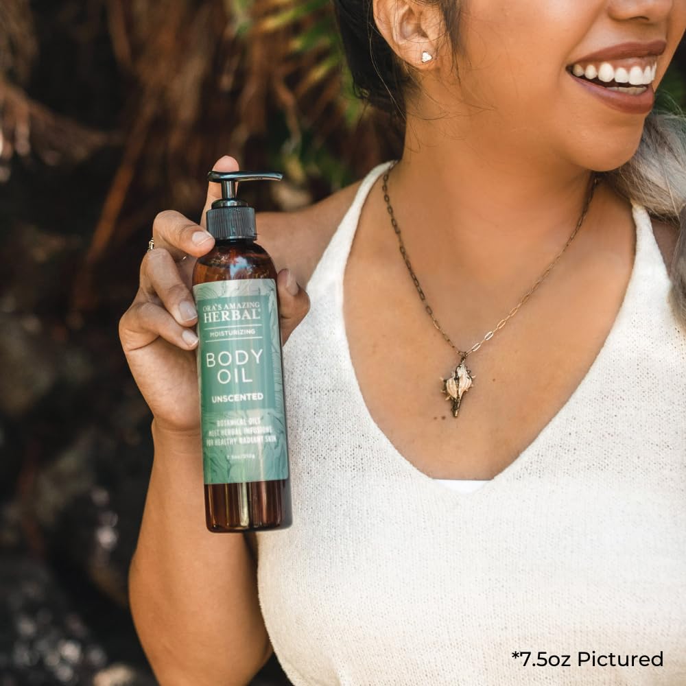 Unscented Body Oil Travel Size With Pump, Fragrance Free Massage Oil, Moisturizing Body Oils for Men and Women, Grapeseed Oil fo