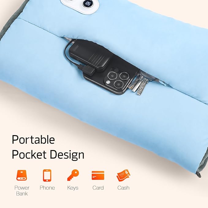 Hand Warmers Rechargeable with 10000mAh Power Bank, Portable Graphene Heated Electric Hand Warmer Pouch, 5 Level Adjustable Temperature for Women, Men, Kids, Hunting, Camping & Xmas Gifts