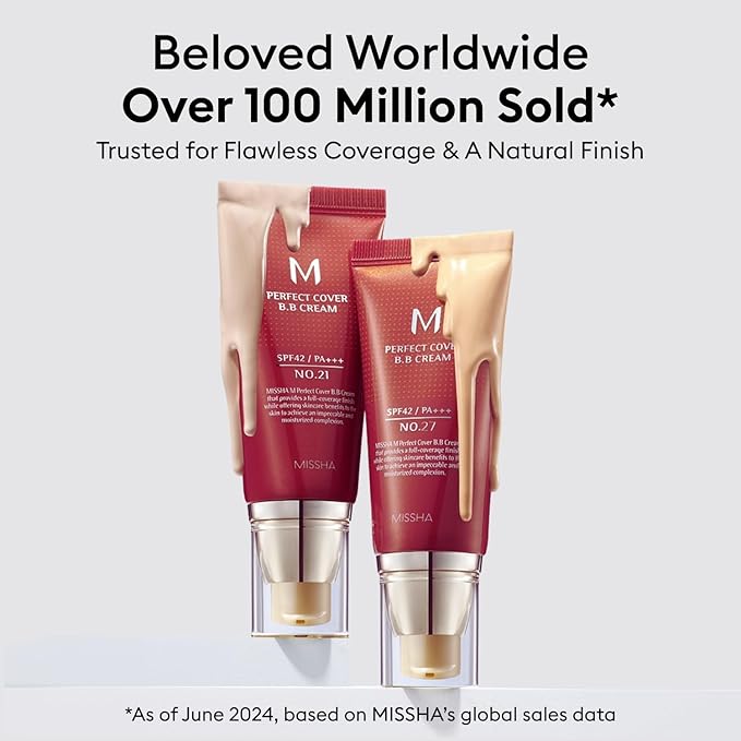 MISSHA M Perfect Cover BB Cream No.29 Caramel Beige - Medium/Tan with Warm Undertone SPF 42 PA+++ 1.69 Fl Oz - Tinted Moisturizer for face with SPF valentines day gifts for her