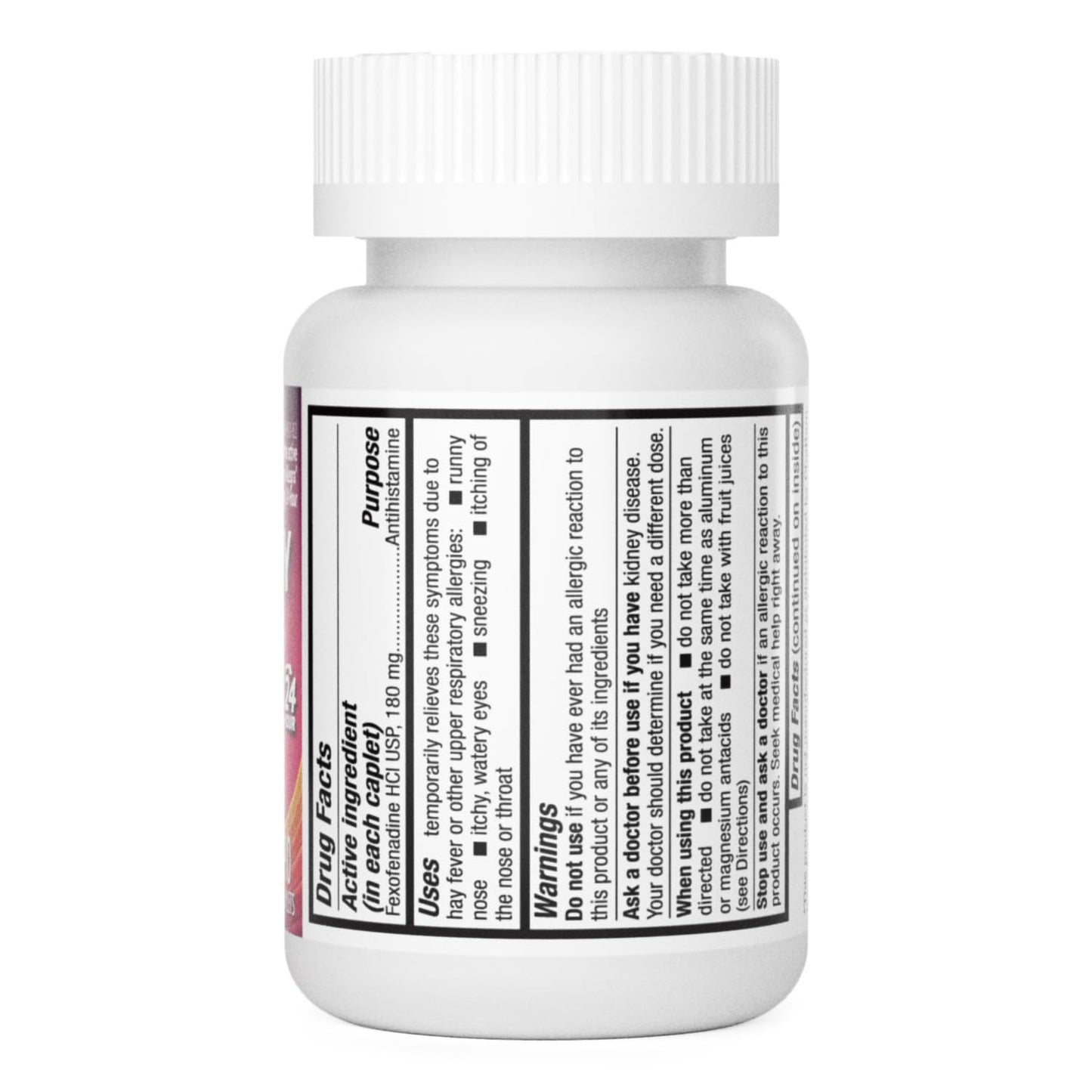 HealthA2Z Fexofenadine Hydrochloride 180mg, Antihistamine for Allergy Relief, 24-Hour Antihistamine for Allergy Relief (90 Counts)