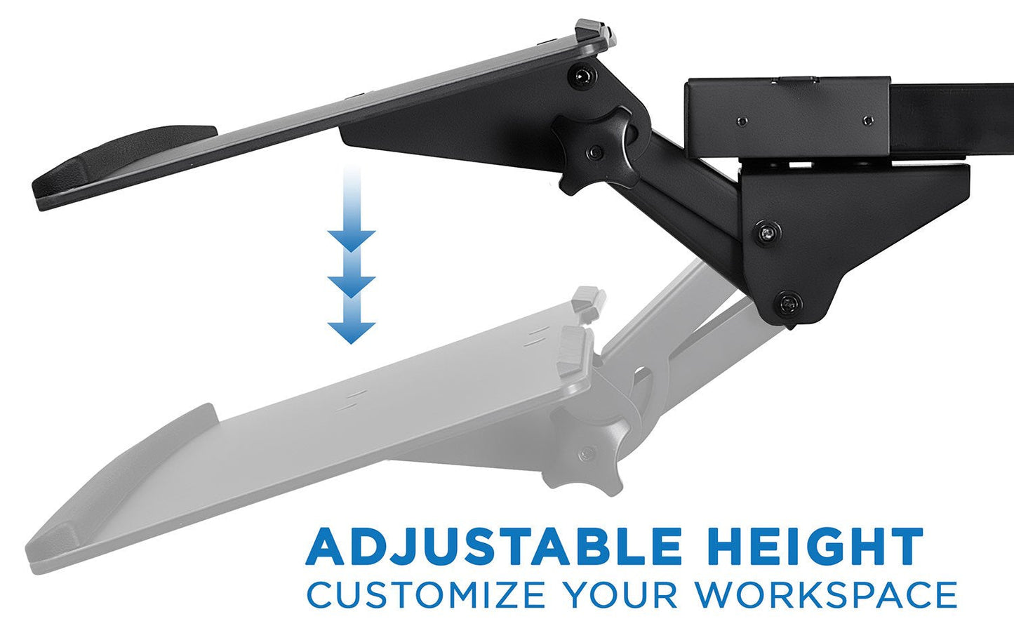 Mount-It! Under Desk Computer Keyboard and Mouse Tray, Full Motion Slide Out Keyboard Tray with Tilt, Swivel and Height Adjustment, Ergonomic Keyboard Drawer with Gel Wrist Pad, Black