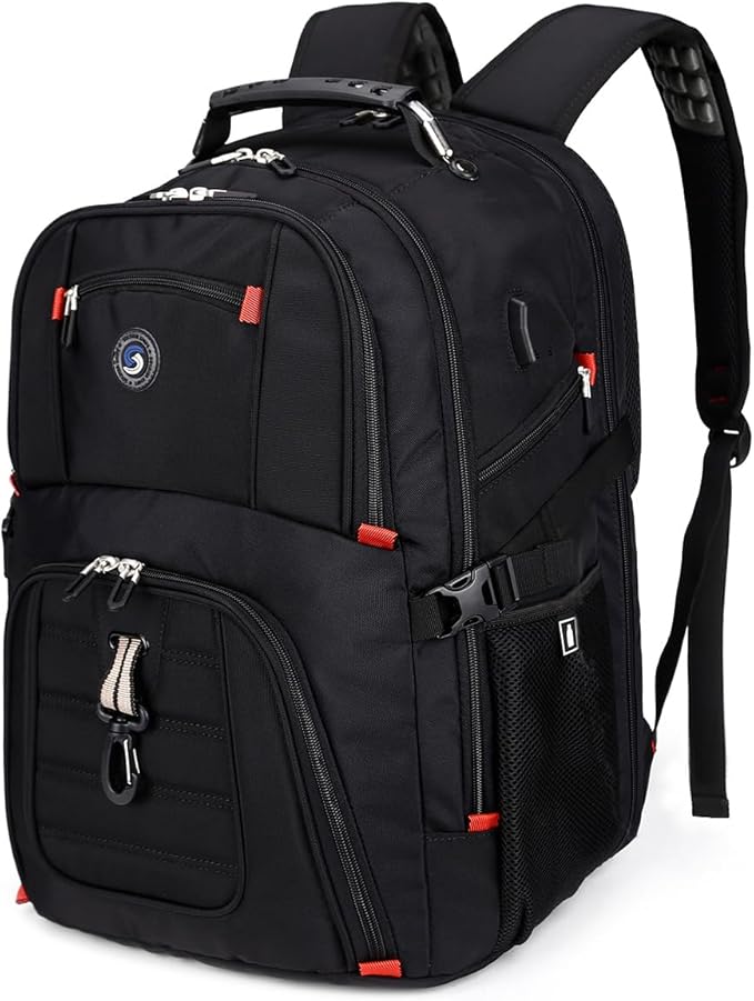 SHRRADOO Extra Large 50L Travel Laptop Backpack with USB Charging Port, College High School Backpack Airline Approved Busi...