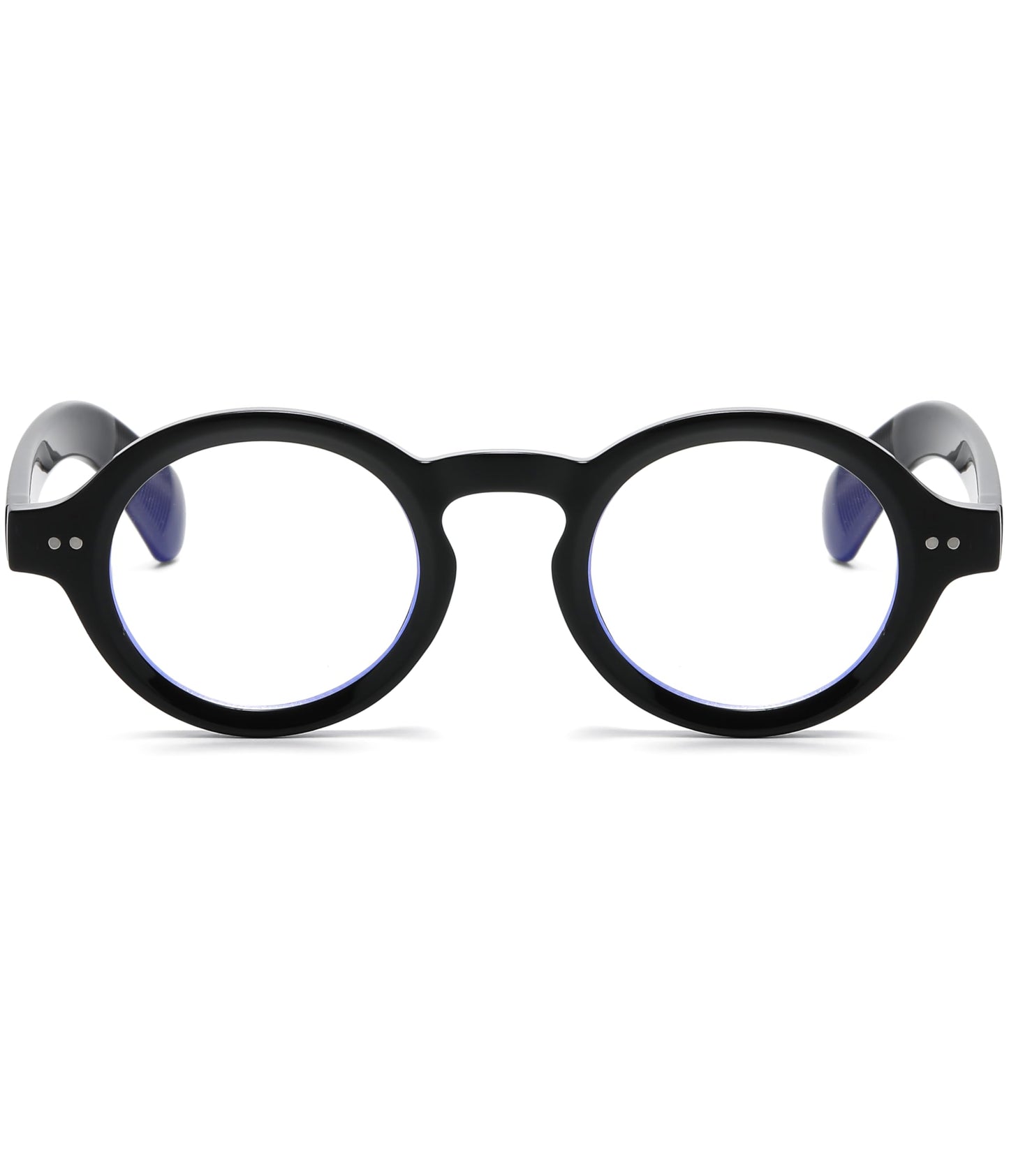 ZIMUSUN Round Frame Glasses for Women Men Small Circle Clear Lens Glasses Blue Light Non-prescription Eyeglasses(01 Bright Black)