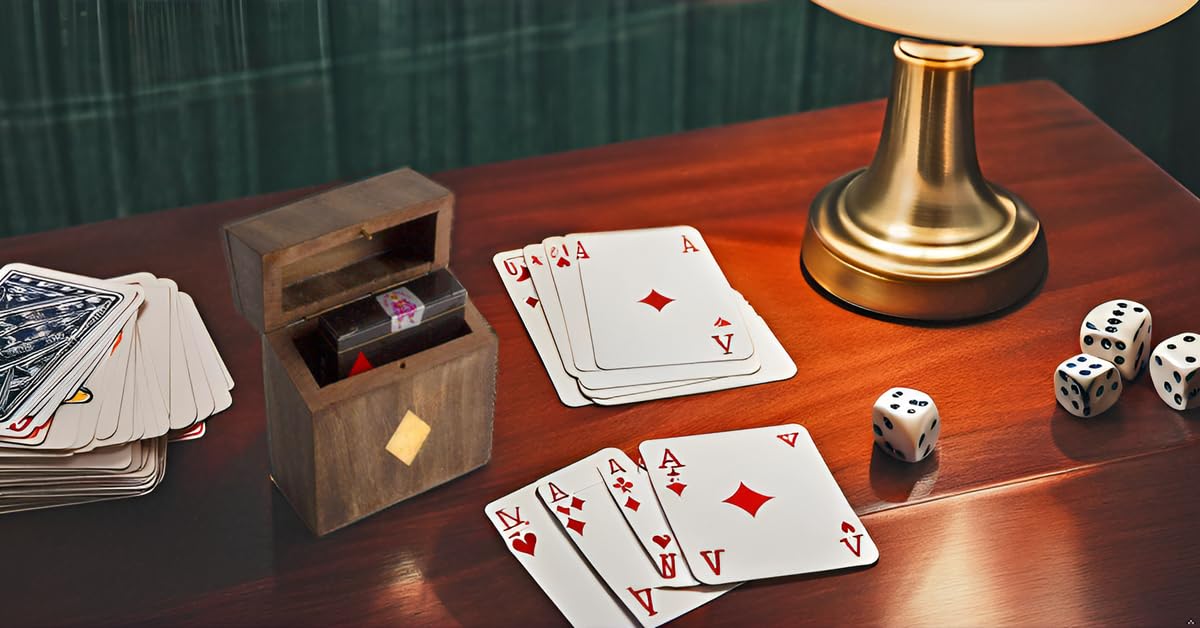 Birthday Gift Ideas Handcrafted Classic Wooden Playing Card Holder Deck Box Storage Case Organizer With Premium Quality 'Ace' Playing Cards Anniversary Housewarming Gift Ideas For Men & Women