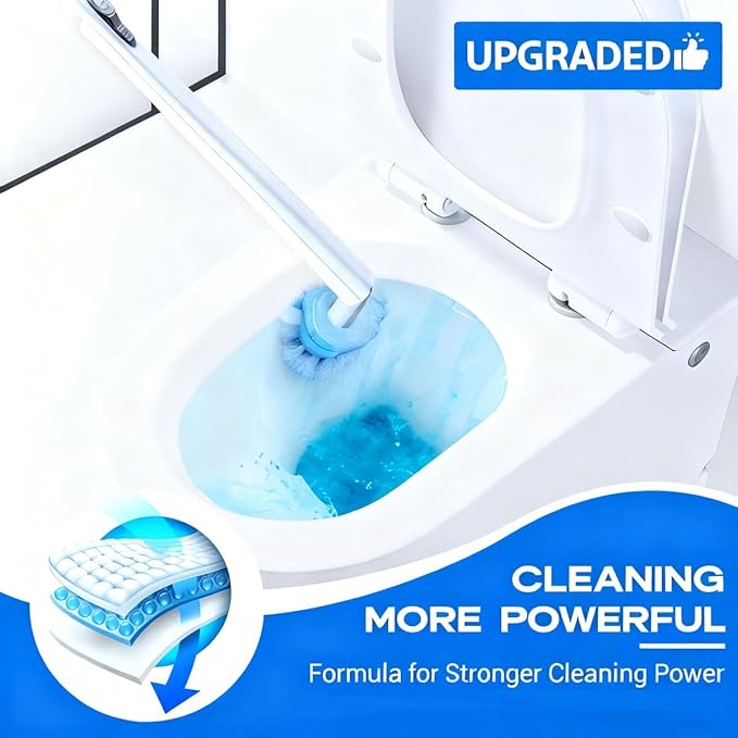 50-Count Disposable Toilet Brush Refills | Universal Cleaning System: Toilet Wand Heads & Bowl Clean Pads Compatible with Most Handles