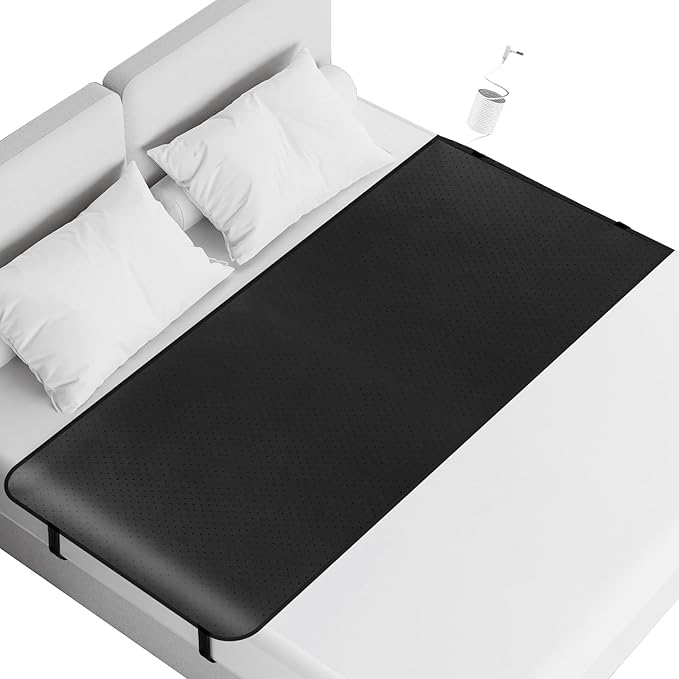 earthzhenxin Grounding Sheets, Grounding Mat for Bed, Improve Sleep Quality, Relieve Stress, Anti-Static Mat Suitable on Bed (Black, King - 76" x 27")
