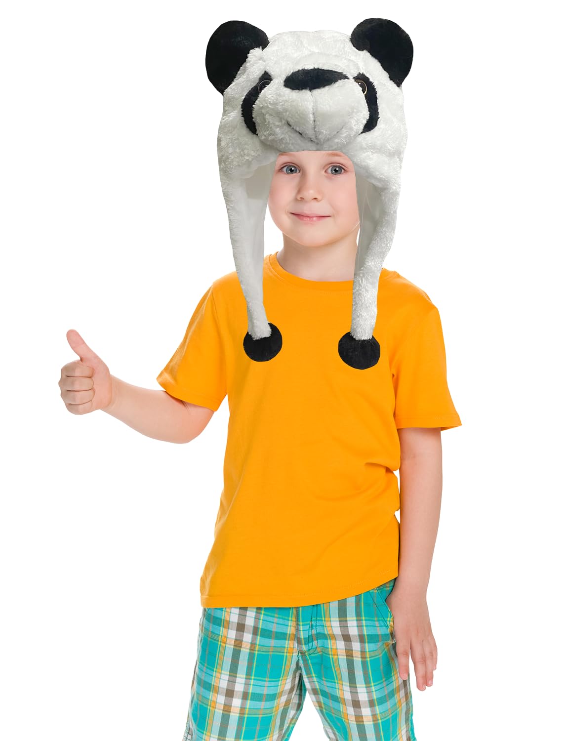 Veryrich Plush Hats, Super Soft Warm Hat Animal Hats, Cozy Winter Hat Novelty Party Cap for Kids Girls Boys - One Size (Panda Hat)
