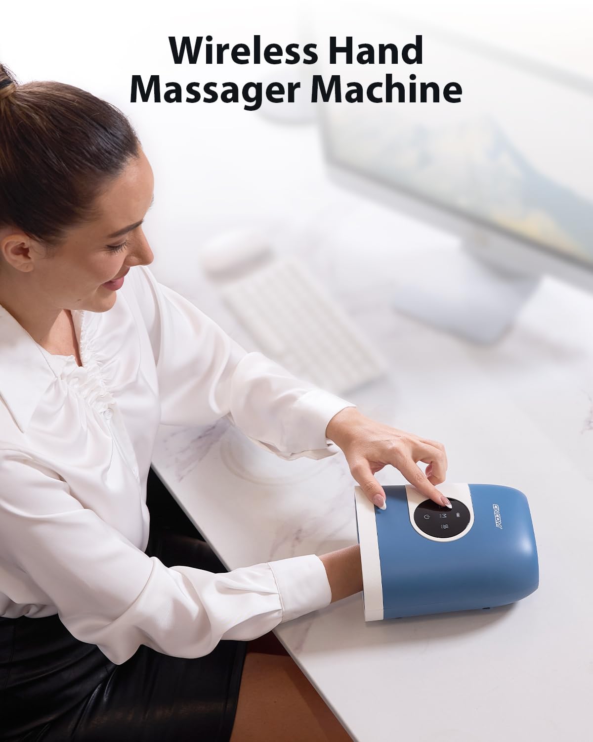 CINCOM Upgraded Hand Massager with Heat and Compression for Arthritis and Carpal Tunnel - Cordless & Rechargeable, Gifts for Women