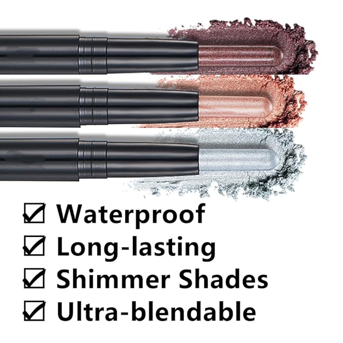 Green Eyeshadow Stick Makeup, Cream Shimmer Eye Shadow Pencil, Hypoallergenic Waterproof Long Lasting Crayon, Smooth Glitter Primer Palette Eyeliner Make up