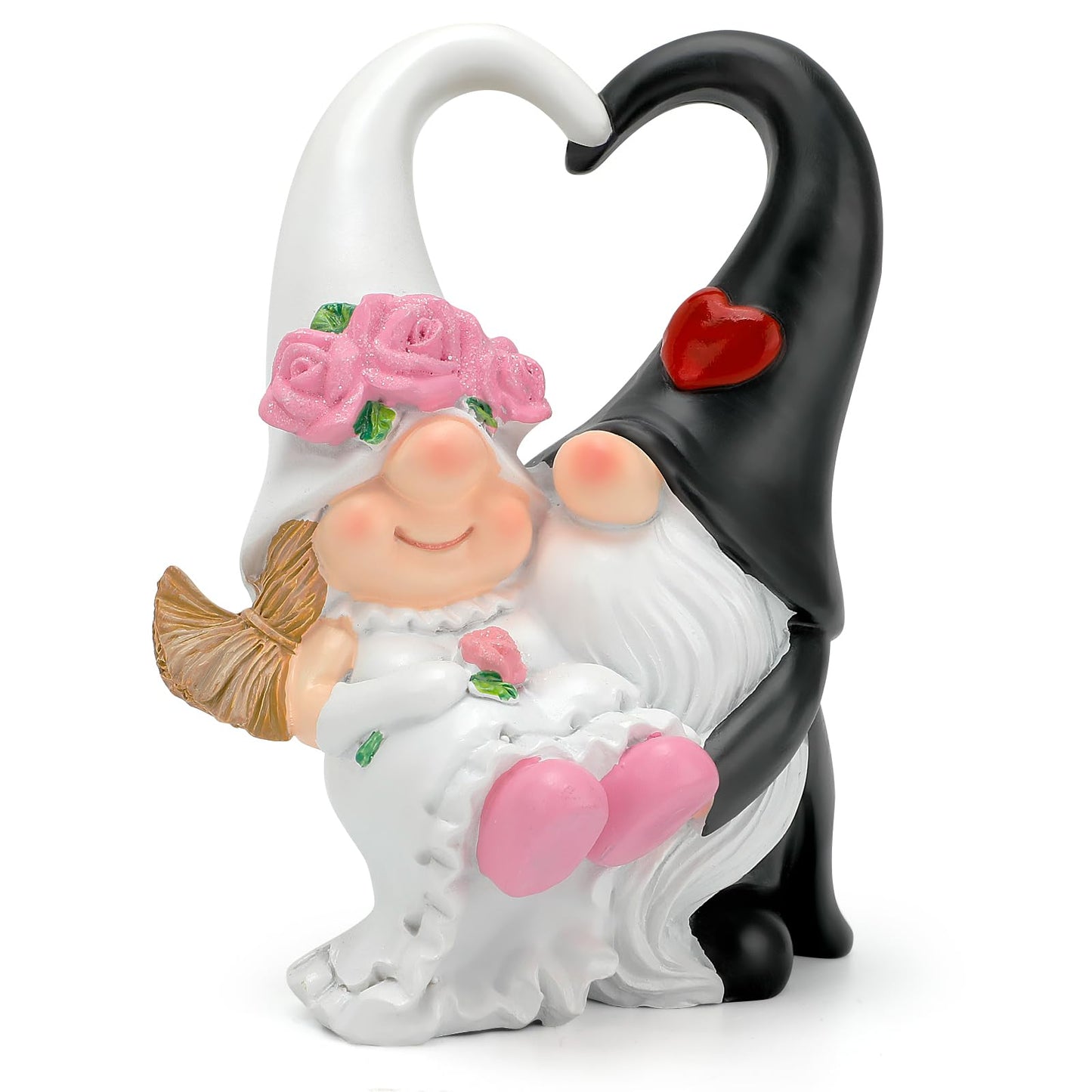 Anniversary Wedding Gifts for Couple - Romantic Wedding Gnomes Decorations, Gifts for Wife Mothers Day Husband Birthday (White)