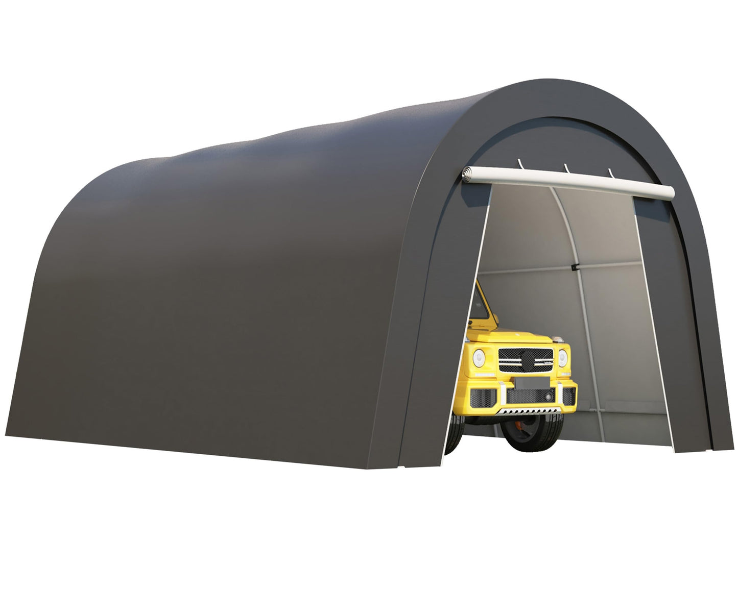 Kiss the Water Carport, Round Portable Garage, Steel Heavy Duty Carport with Ground Stakes, Tensioner and 2 Roll Up Windows PE Fabric Car Port, Tent for Storage, Storage Shed, Garage, SUV (13x20 Ft)