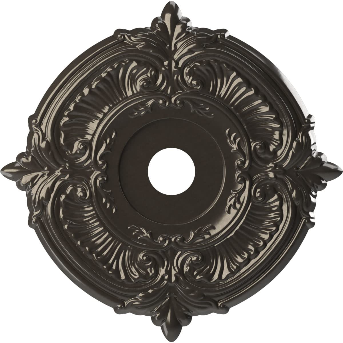 Ekena Millwork Cmp22Atcch Attica Thermoformed Pvc Ceiling Medallion (Fits Canopies Up To 7 3/4), 22Od X 3 1/2Id X 1P, Metallic C
