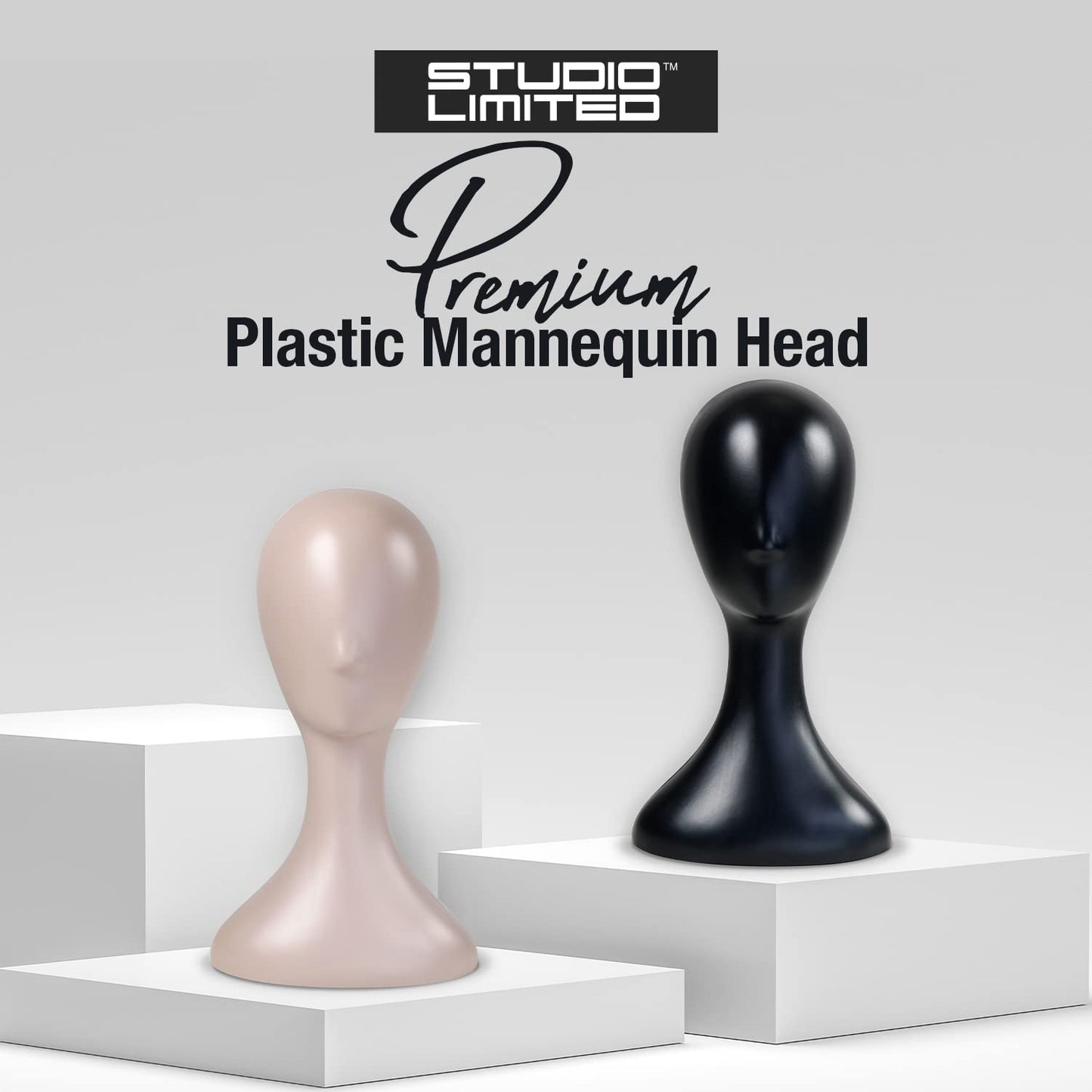 16 Inch Studio Limited Professional Plastic Mannequin Head Durable Women Model Wig Head Stand Torso Styling Making Display Holde