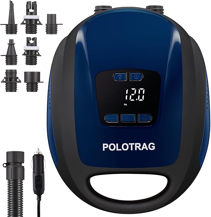 Polotrag Paddle Board Pump, SUP Electric Pump, Professional 20 PSI Portable Air Compressor with Auto-Off, Deflation Functi...