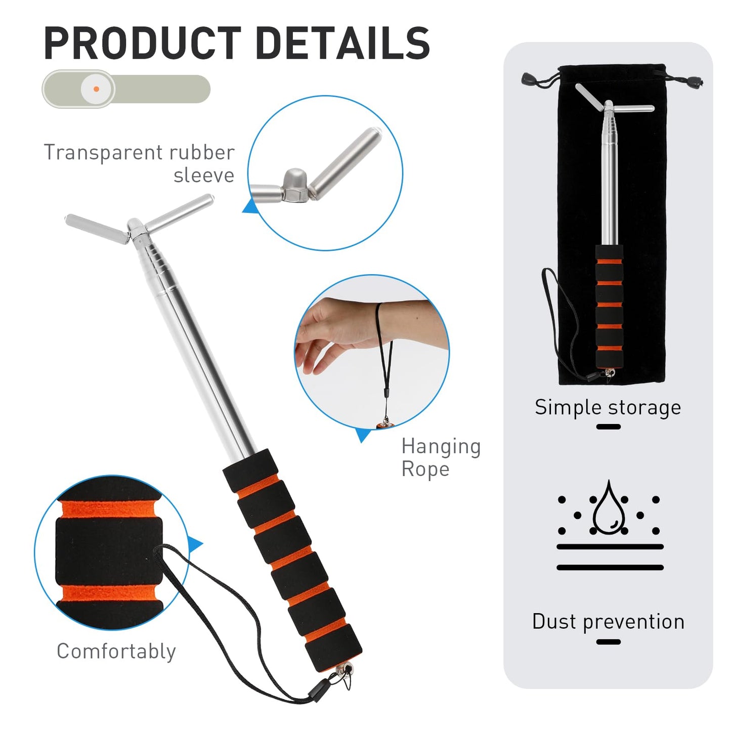 Smoke Detector Tester Pole - Smoke Detector and Emergency Exit Light Extendable Pole Tester - Emergency Light Testing Pole - Ensuring Safe and Efficient Testing of Life Safety Products,1 Pack