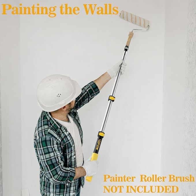 1.5-3 FT Long Telescopic Extension Pole, Multi-Purpose Aluminum Alloy Telescoping Rod with Universal Twist-on Metal Tip Flip-Lock Design, for Painting Cobweb Dusting, Window Cleaning, Christmas Lights
