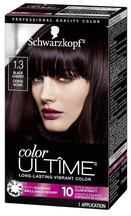 Schwarzkopf Color Ultime 1.3 Black Cherry Hair Dye, Permanent Intense Black with Diamond Brilliance, Fade-Resistant, Covers Grays, All Hair Textures