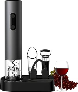 COKUNST Electric Wine Opener, 4-in-1 Wine Bottle Opener Set with Base, Cordless Automatic Battery Operated Corkscrew with ...