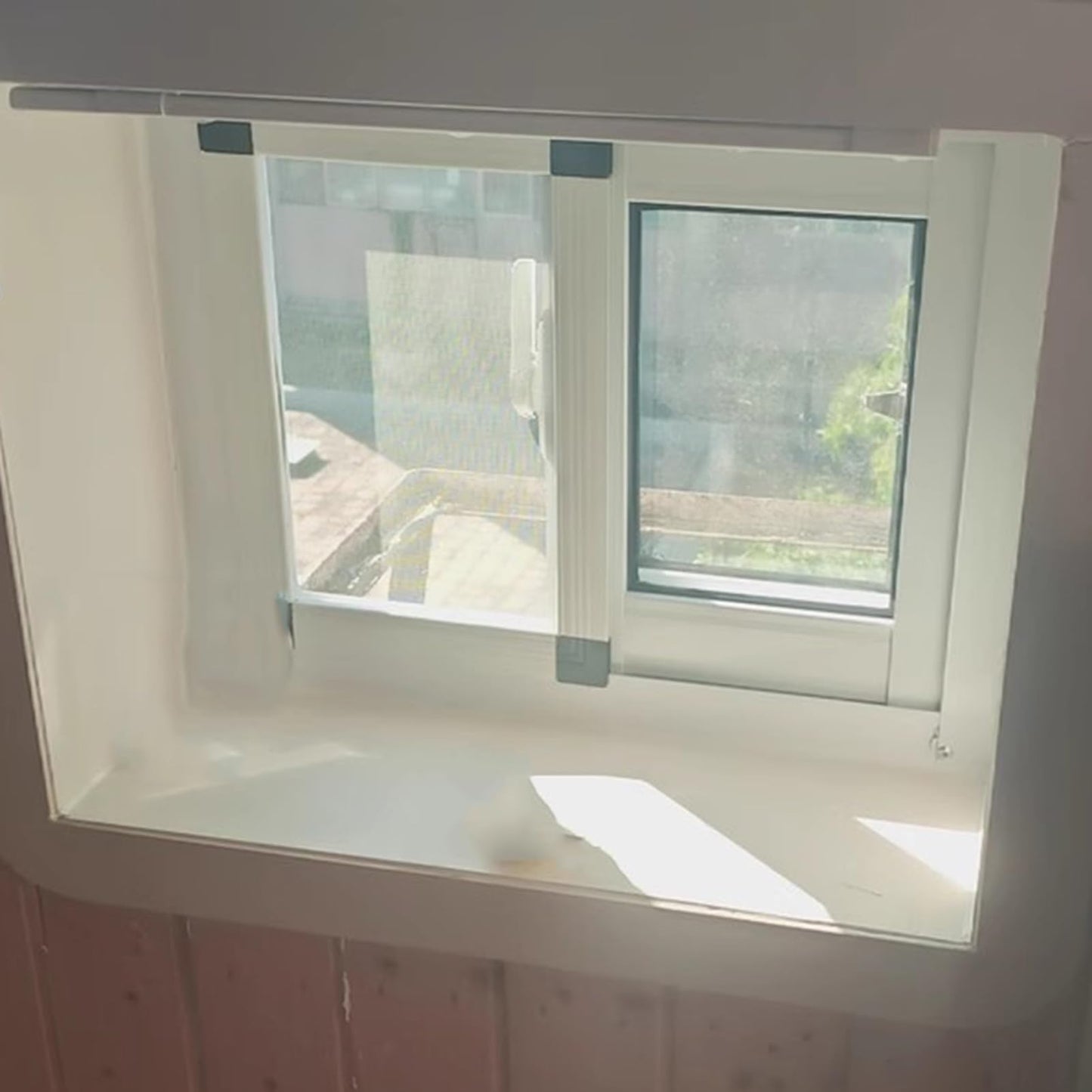 SHZYJBRY Home Windows Replacment, 15.75 x 23.62IN Aluminum Alloy Frame White Sliding Window, Basement Window Mobile Home House Window for Ventilating