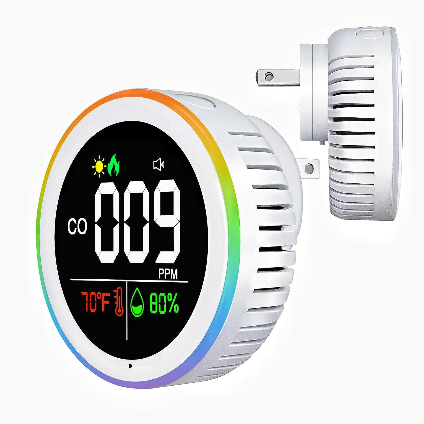 VETOUCH High-Precision CO Detector Ultra-Fast Response Durable & Stable 24/7 Monitoring with Instant Alarm Stable Performance CO Alarm Ultra-Fast Sensing Durable Metal Housing
