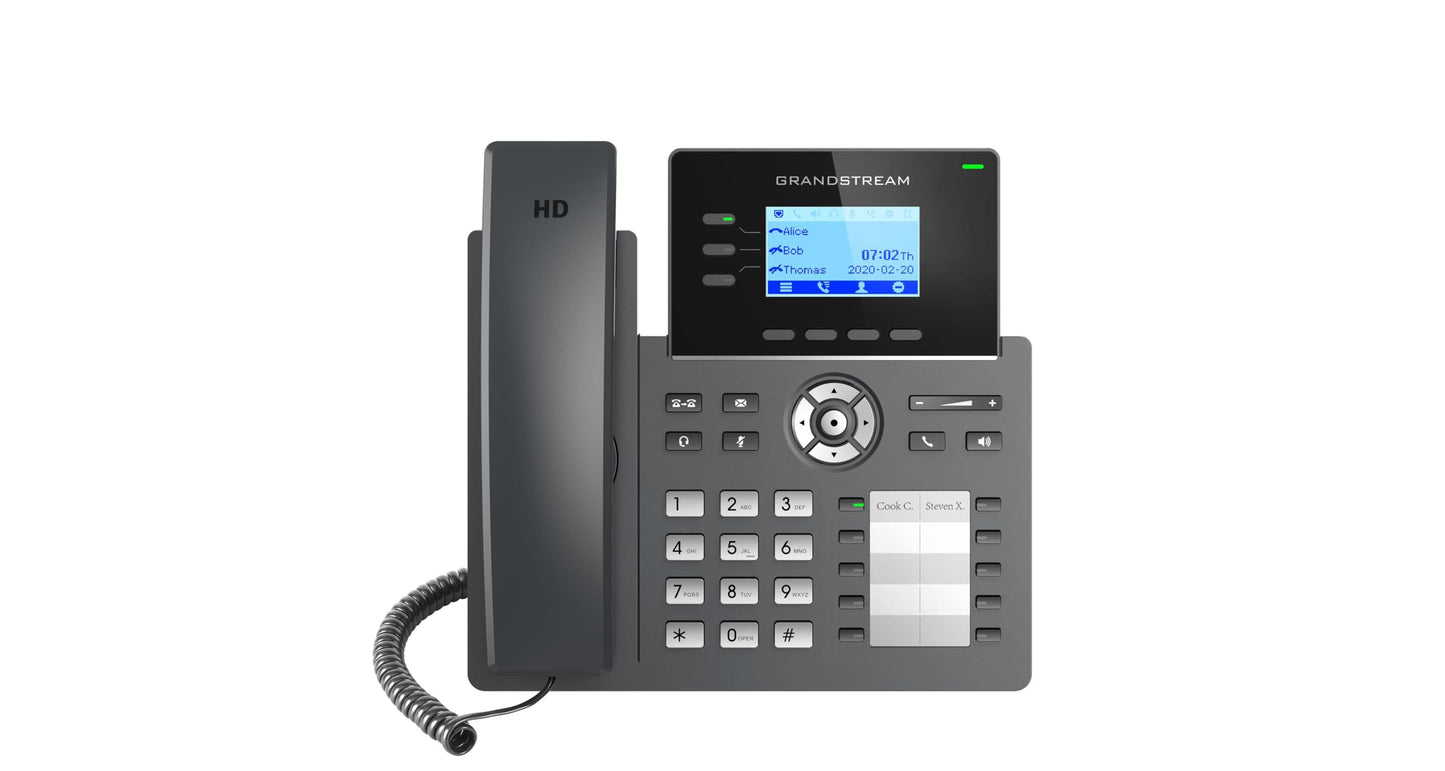 Grandstream Grp2604 Ip Phone | 3 Lines, 6 Sip Accounts | 2.7-Inch Lcd Display | Dual-Port Gigabit Ethernet