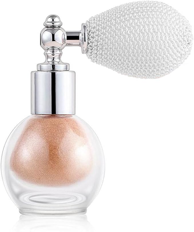 Bronze Highlighter Spray for Face and Body, Rich Color Loose Shimmer Powder Long Lasting Sparkly Spray High Gloss Makeup f...