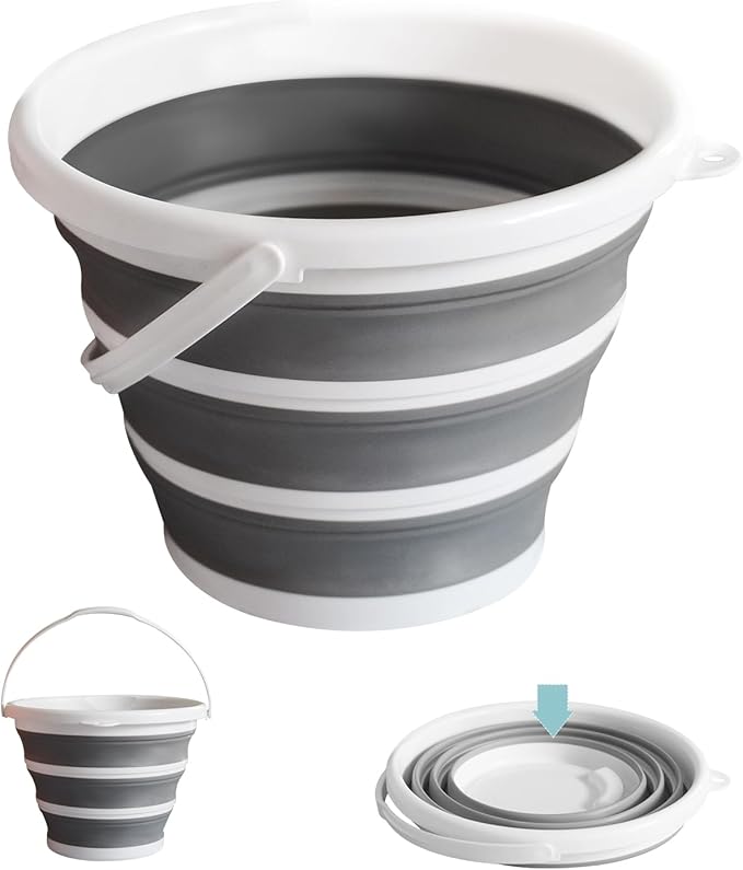 Moodyin Collapsible Water Bucket (10L / 2.6 Gal) – Portable, Easy to Carry & Store, Ideal for Car Wash, Cleaning, Camping,...