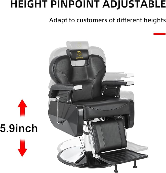 Salon Chair Barber Chair Hydraulic Styling Chair for Hair Salon 360 Degrees Rolling Swivel Barber Chairs Hydraulic Hair Chair All Purpose Beauty Spa Equipment - Silver