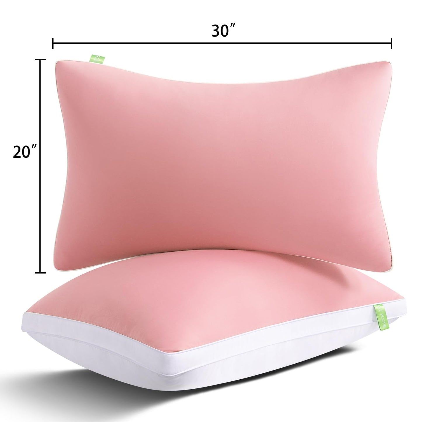 MEELUS Pillows Queen Size Set of 2 Soft for Sleeping, Luxury Hotel Down Alternative Bed Pillows 2 Pack for Side Back Stomach Sleepers, Gusseted Supportive, Machine Washable, Cooling Pink, 20" x 30"