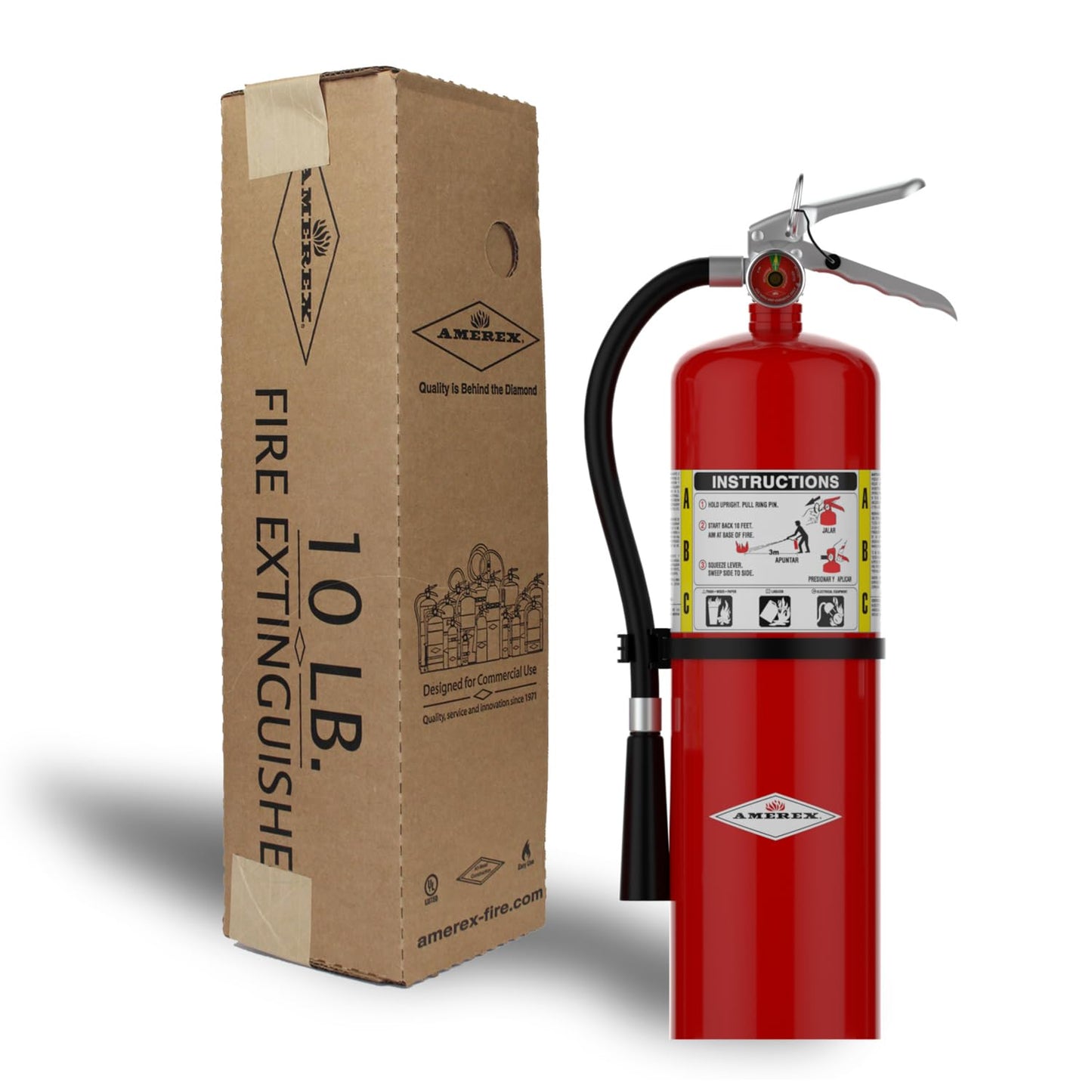 Amerex B456 10 lbs ABC Dry Chemical Fire Extinguisher with Wall Bracket