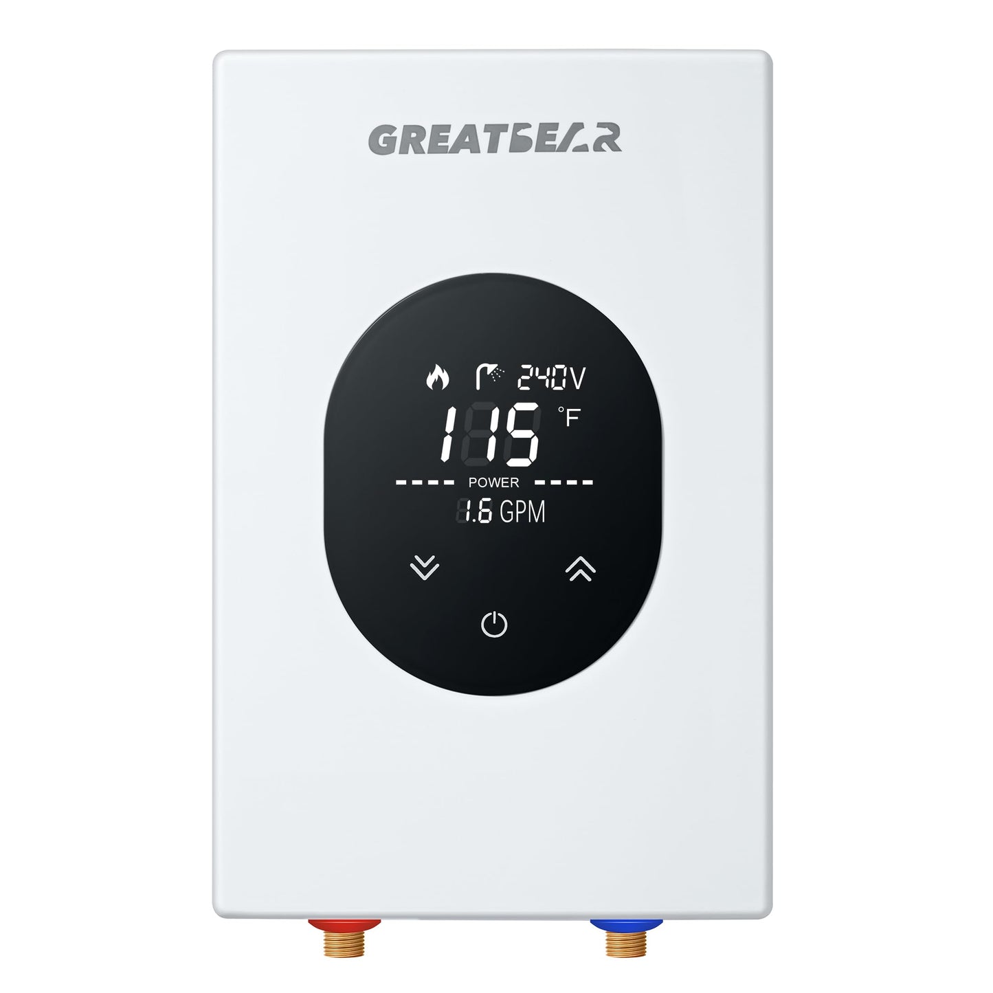 Electric Tankless Water Heater, GREATBEAR 12KW On Demand Water Heater Electric 240V, Point of Use Instant Hot Water Heater, With Self Modulating GT120W White