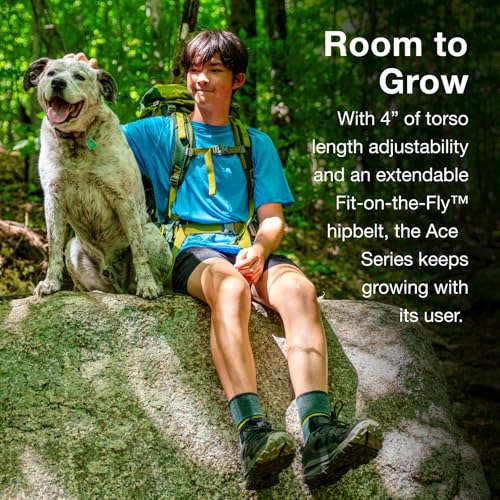 Osprey Ace 50L Kids' Backpacking Backpack, Green Canopy