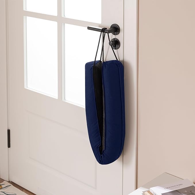 Sunolga Door Draft Stopper Blocks Hot and Cold Air with Removable Washable Cover for Bottom of Door, All-Season Seal for Noise, Light, Wind, Door Sweep for Gaps Up to 3", Home Essentials, 36", Blue