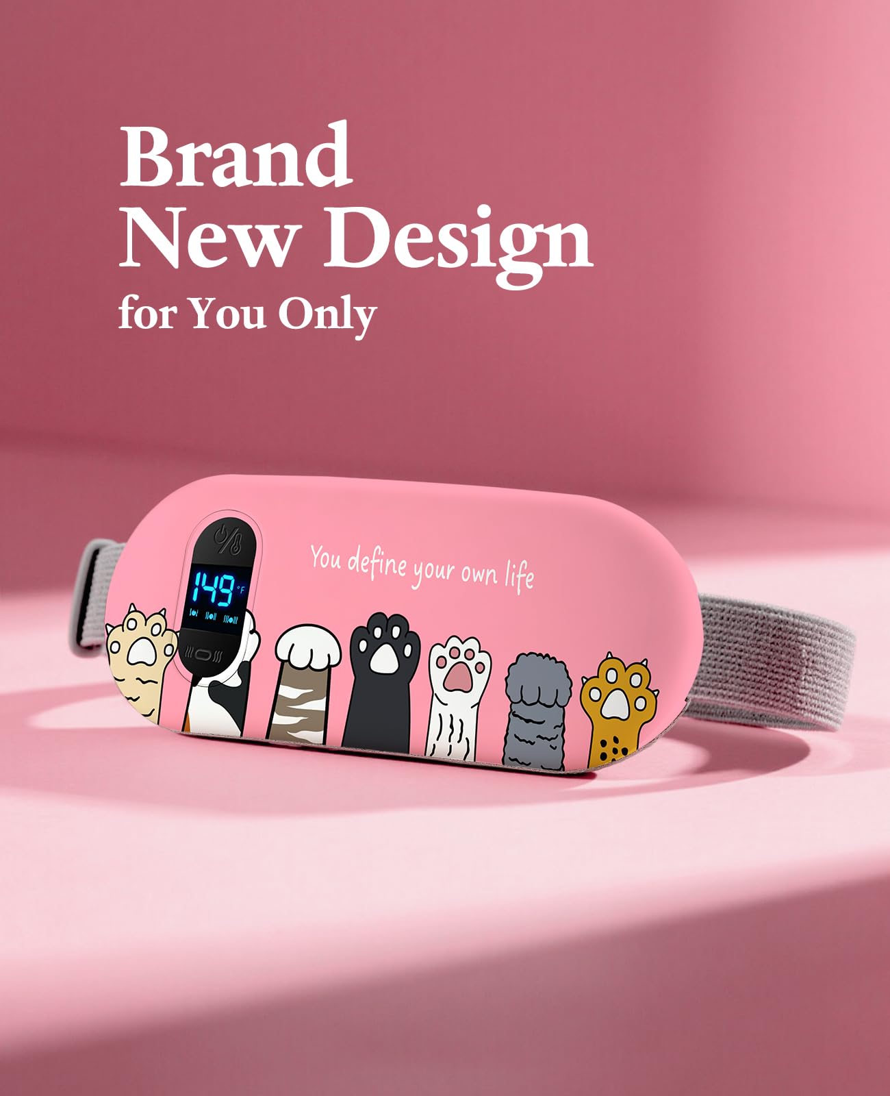 Portable Heating Pad for Period Cramps: Menstrual Heating Pad with Unique Design, Fast Heating Pad with 6 Heat Levels and 6 Massage Modes, Gifts for Her, Women, Teens and Girls