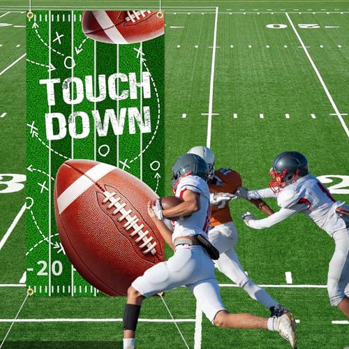 Football Banner Touchdown Banner Party Decorations Porch Sign Photo Booth Props Game Day Tailgate Party Decorations for Do...