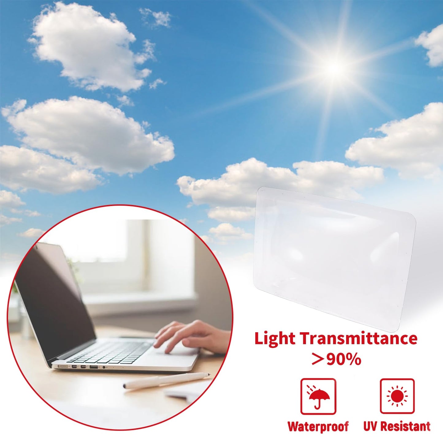 HRepair SL1422 RV Skylight Replacement,18" x 26" Camper Skylight fits Standard 14" x 22" Openings 16" x 26" Overall,RV Shower Bathroom Skylight Cover - SL1422C(Clear)