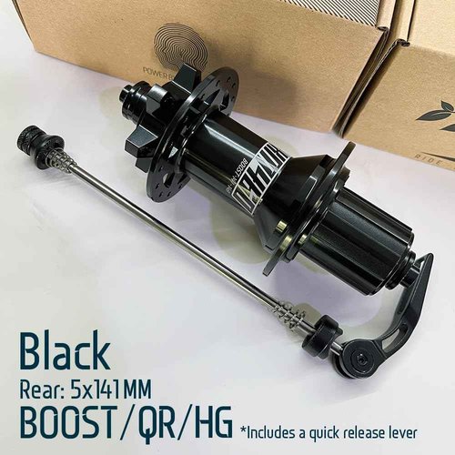 Enjcyling Boost MTB Rear Hub, 28 Holes 28H 10x141mm QR Hubs, Black 6 Pawls 72 Click Sound Disc Brake Bearing Hubs HG, for KOOZER XM460, Compatible with Shimano MTB 8-11S&SRAM PG 8-12S