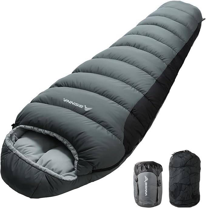 BISINNA Mummy Sleeping Bag for Adults 14-41℉ Cold Weather 3-4 Season Camping Sleeping Bags with Compression Sack for Backp...