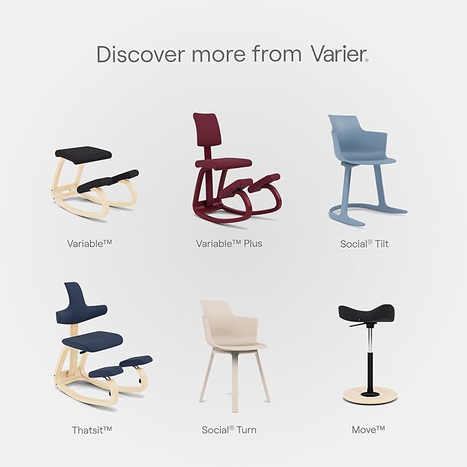 Varier Variable Natural/Blue Ergonomic Office Kneeling Chair – Active Sitting, Rocking Seat for Home, Study & Posture Support – 10 Year Quality Guarantee