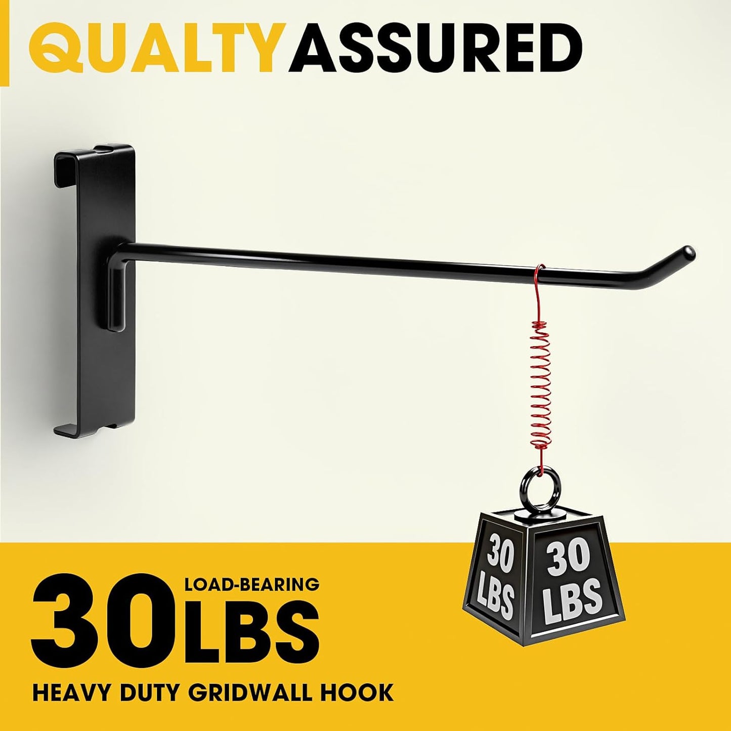 Gridwall Hooks 6 Inch, 60 Pack Heavy Duty Display Hooks for Grid Wall, Grid Panel Hooks Hangers, Grid Wall Accessories for Retail, Craft Shows, Home Setup, and Customized Display, Black