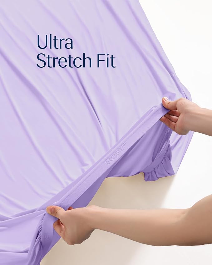 REST® Evercool®+ Fitted Sheet, Twin XL, Lavender Breeze, 13" Deep (up to 15’’), Breathable Bedding for Hot Sleeper and Night Sweats, Bed Sheet with Ionic+ Self-Cleaning Silver Yarn for Sensitive Skin