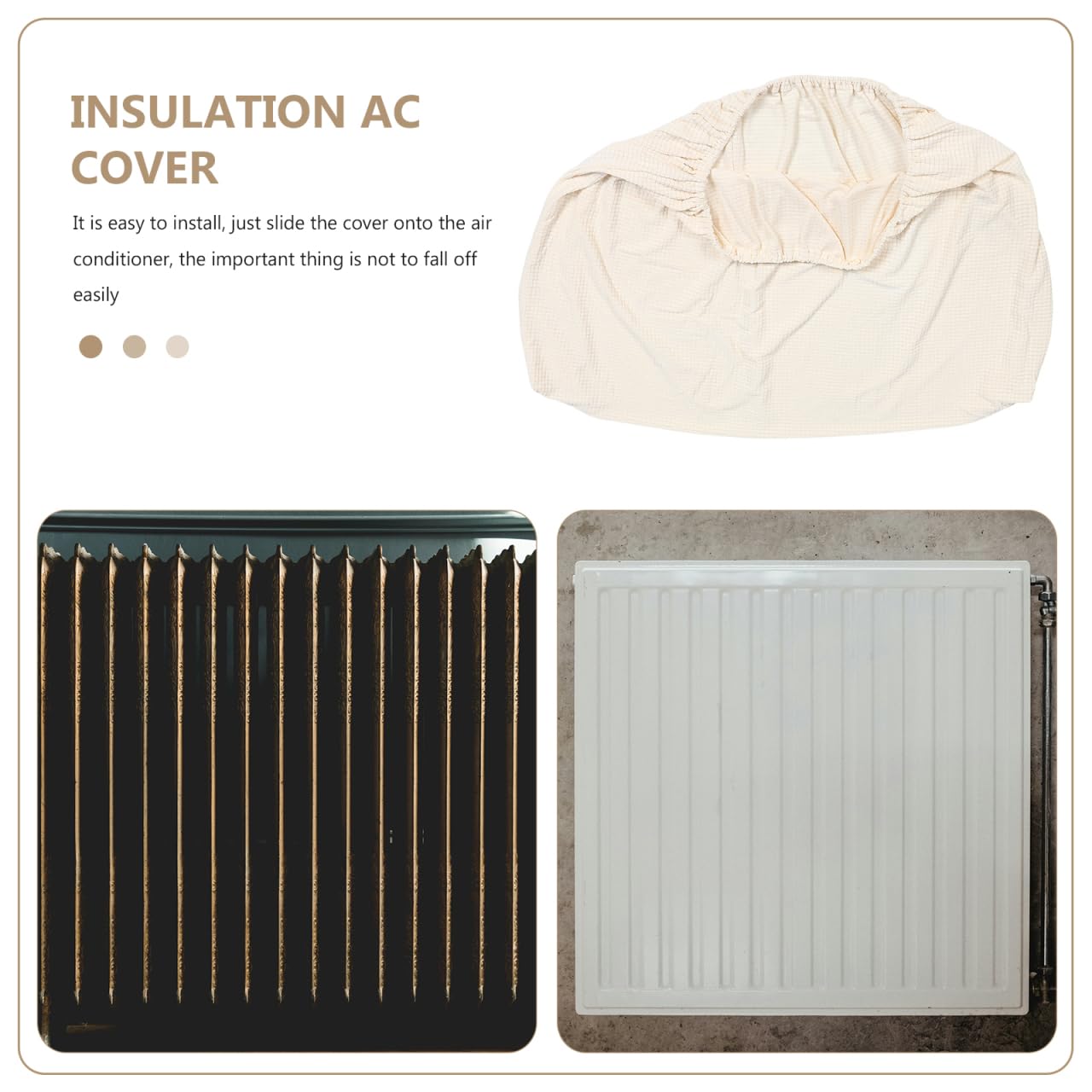 Alipis Fabric Heater Dust Cover for Home Radiators, Reusable Cloth Cover, Protective Heater Dust, Washable, White, 35.43 X 24.40 X 5.90 Inches