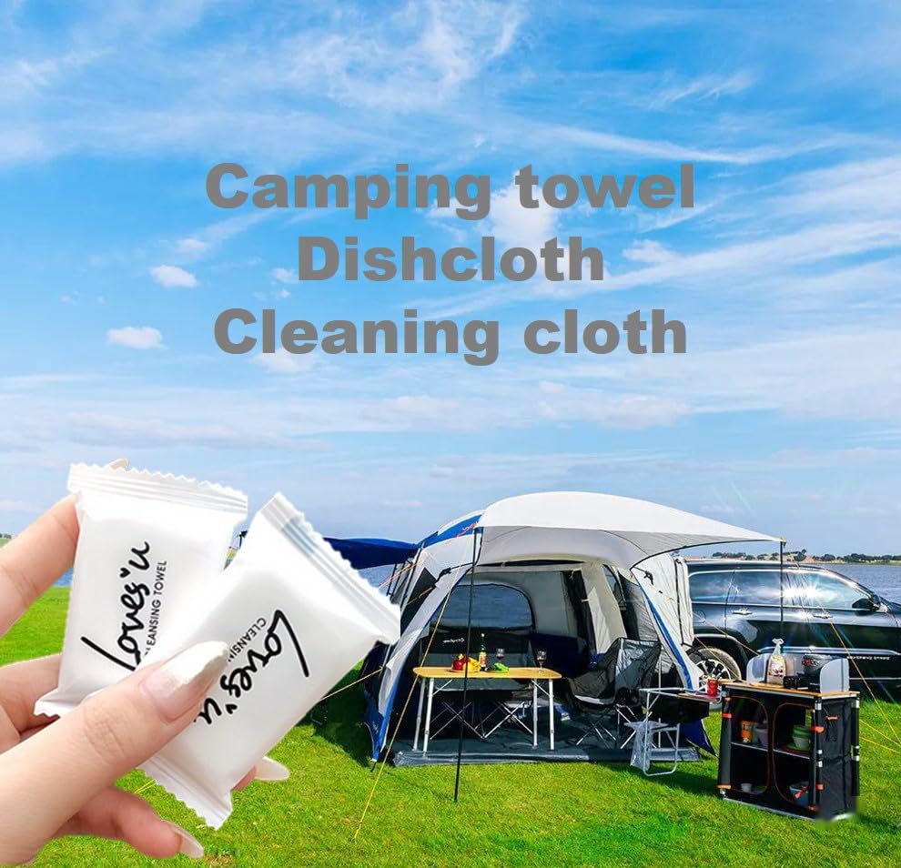 Premium Disposable Washcloths for travel, 40pcs Portable Disposable Pure Cotton Compressed Towels for Face Hand Washing, T...