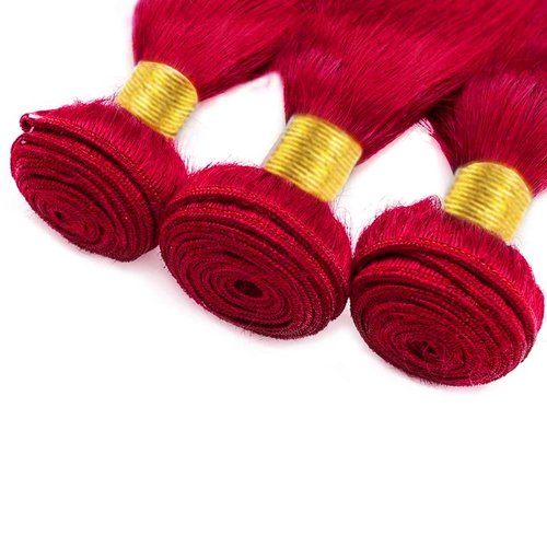 Red Bundles Human Hair Bright Red Straight Bundles Grade 8A Peruvian Virgin Remy 24 26 28 Inch Burgundy Straight Bundles Hair Extensions