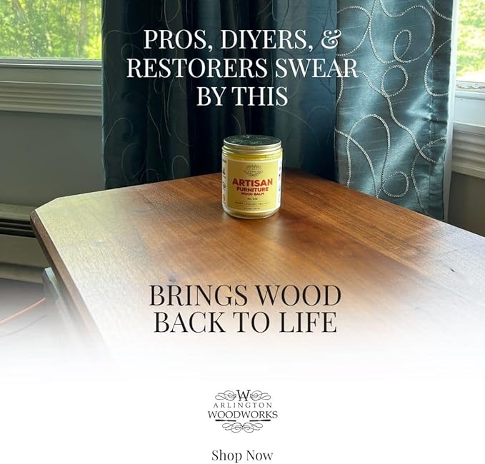 2-Pack Artisan Furniture Wood Balm No. 524 – Natural Wood Care Restore, Polish & Protect – Food-Safe & No Sanding (2)