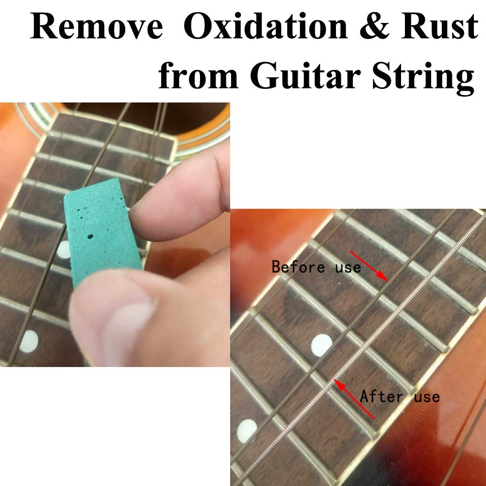 Baroque Fret Polishing Erasers With 180 & 400 & 1000 & 1500 & 2000 Grits Abrasive Rubber Blocks,Bass Guitar String Cleaner,Set O