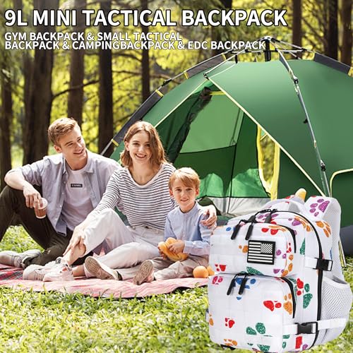 HongXingHai 9L Mini Tactical Backpack for Men and Women, Tactical Backpack Small for Hiking, Small Tactical Bag (Colorful ...