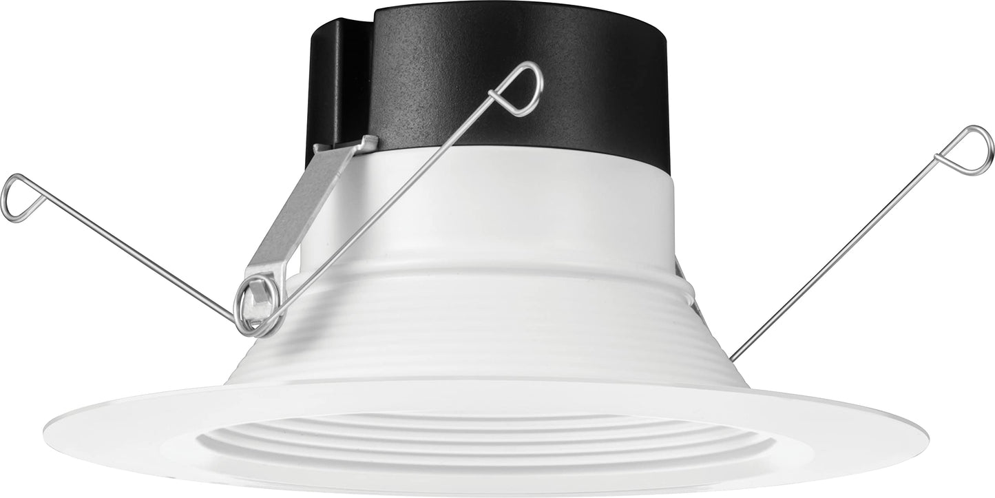 Juno E Series 5"/6" LED Ceiling Light, Baffle Trim Recessed Lighting with 5-in-1 Switchable White Color, 900 Lumens, Wet Rated LED Downlight, Dimmable, White, 6-Pack